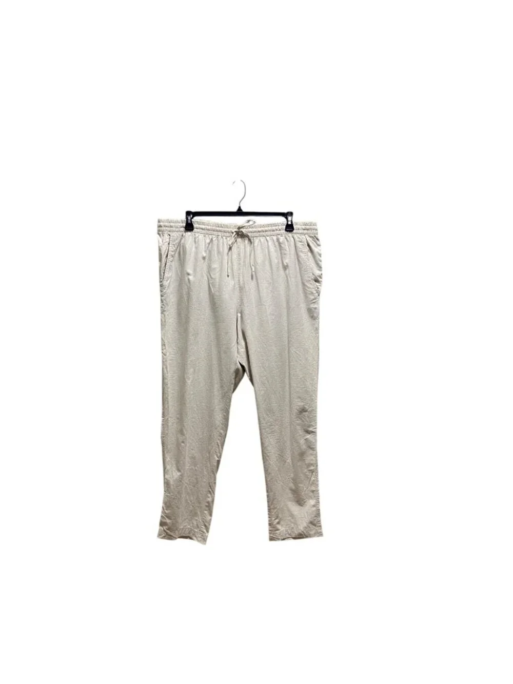 H&M Tapered Linen Drawstring Pants Beige Size XXL Beach Coastal Vacation Summer